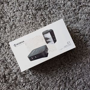 Moman Wireless Lavalier Microphone,C1 2.4G Lapel Mic for Camera DSLR Phone